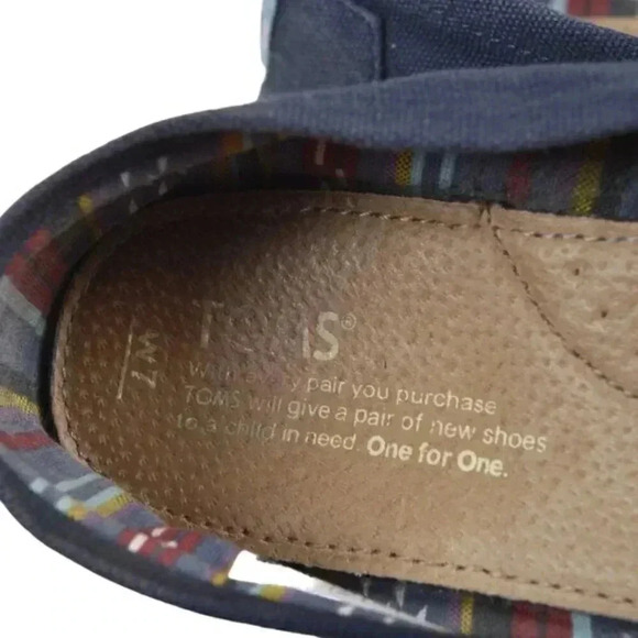 Toms Classic Navy  Blue Canvas Shoes Flats Espadrilles Size 7 - Picture 6 of 12